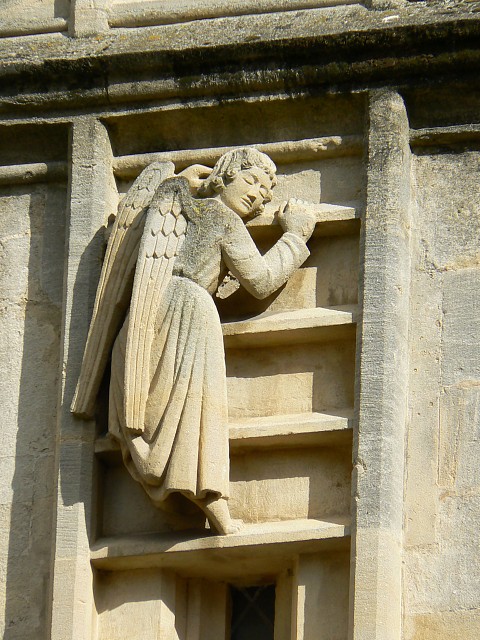 An Angel On The Way Up, Bath Abbey West Elevation Geograph.org.uk 717346