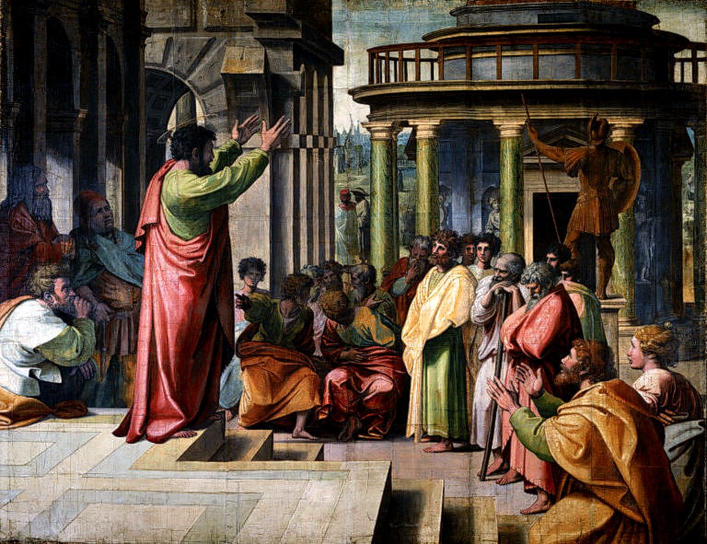 1024px V&A Raphael, St Paul Preaching In Athens (1515)