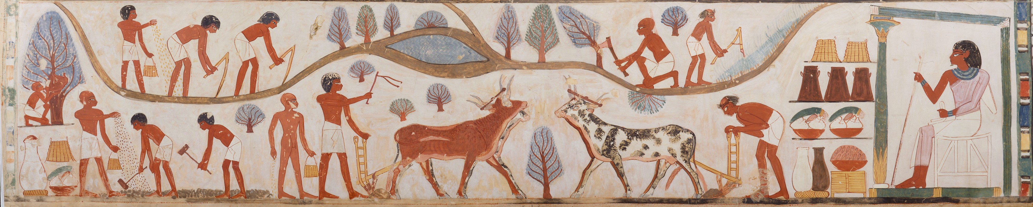 Agricultural Scenes, Tomb Of Nakht MET 15.5.19b Detail 2 Rgb