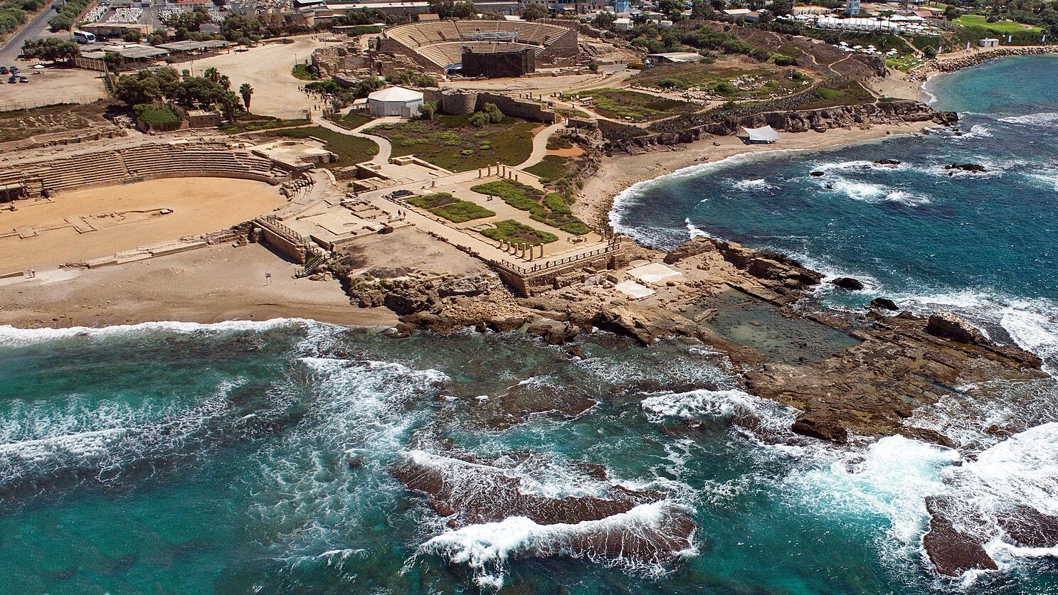 Wikimedia CAESAREA' KING HEROD'S SEA PALACE AERIAL